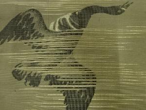 アンティーク　雁模様織出し作り帯
